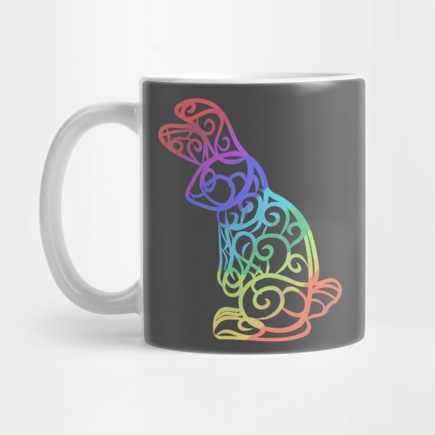 Rainbow fancy rabbit t-shirt coffee mugs magnets stickers masks by TheNeutralDragon